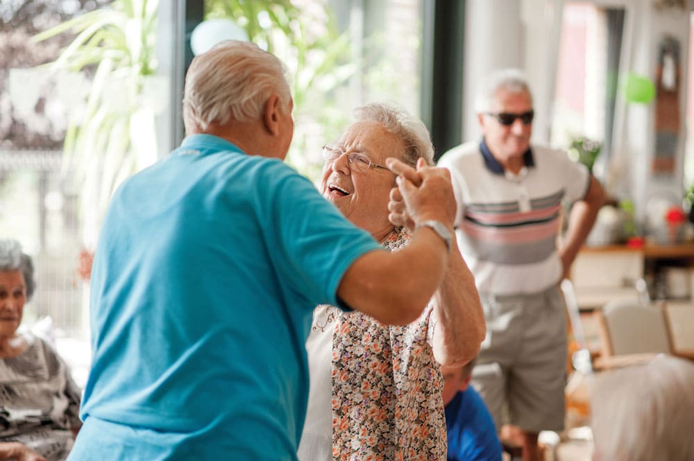 Memory Care residents dancing